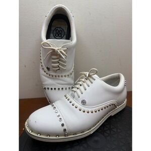 G/FORE Studded Golf Shoes White‎ Leather Lace Up Women's Size 7.5